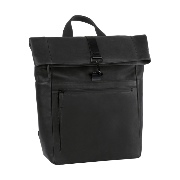 Leonhard Heyden Den Haag Rucksack Rolltop Schwarz